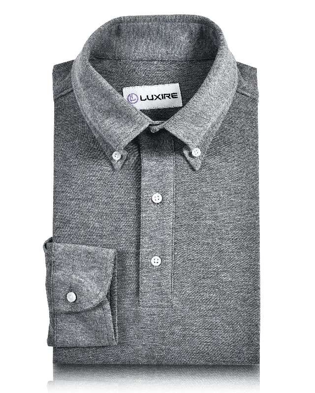 Heather Slate Grey Polo T-Shirt