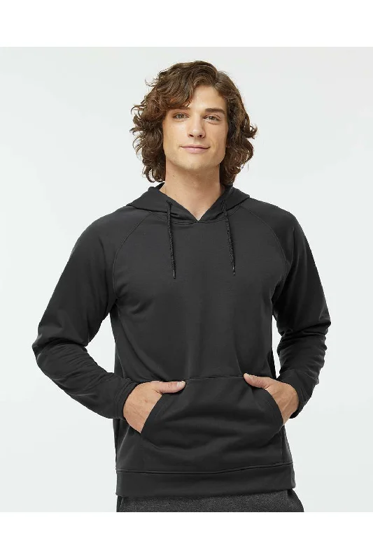 Paragon Mens Vail Performance Moisture Wicking Fleece Hooded Sweatshirt Hoodie w/ Pouch Pocket - Black