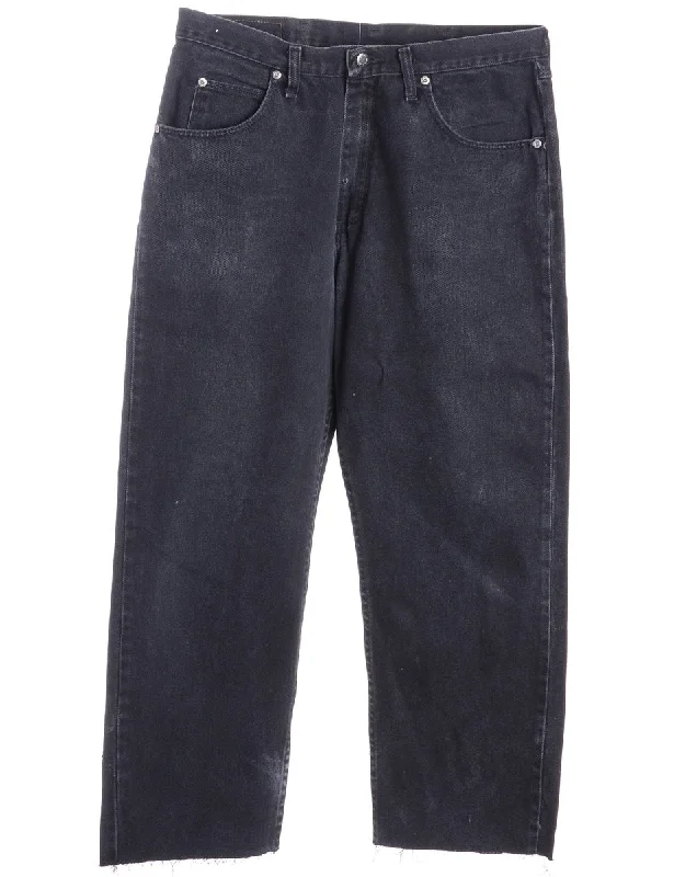 Label Tapered Cropped Jeans