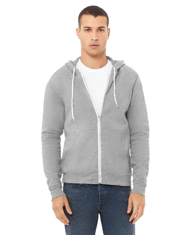 Bella+Canvas Unisex Poly-Cotton Fleece Full-Zip Hoodie | Athletic Heather