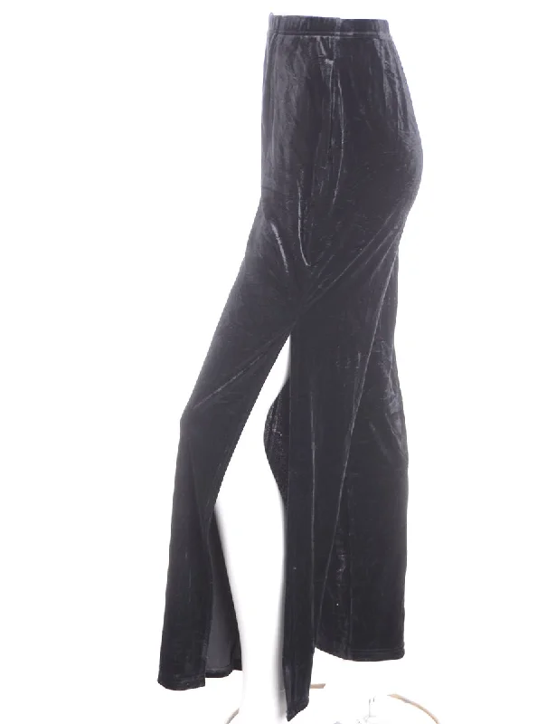 Label Split Side Velvet Trousers