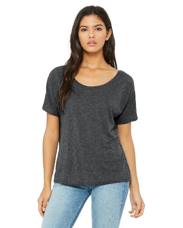 Bella+Canvas Ladies Slouchy T-Shirt | Drk Grey Heather