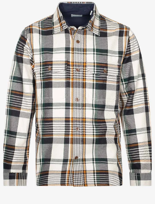 Heavy Twill Check Overshirt Putty