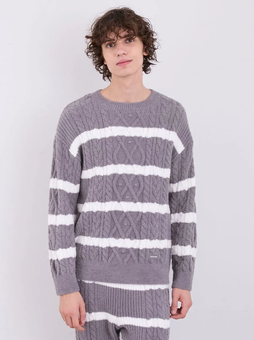 Baby Moco Aran Border Pullover Sweater