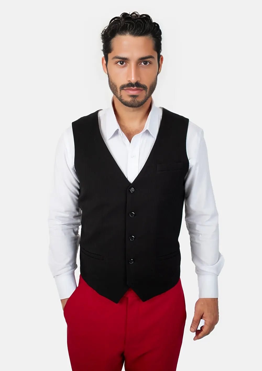 Jet Black Twill Vest