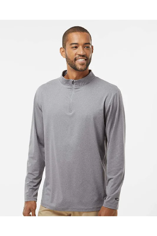 Oakley Mens Team Issue Podium 1/4 Zip Sweatshirt - Heather Granite Grey