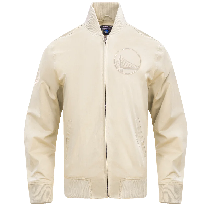 NBA GOLDEN STATE WARRIORS NEUTRAL TWILL JACKET (EGGSHELL)