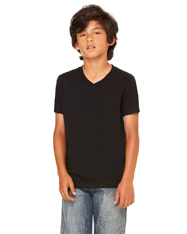 Bella+Canvas Youth V-Neck T-Shirt | Black