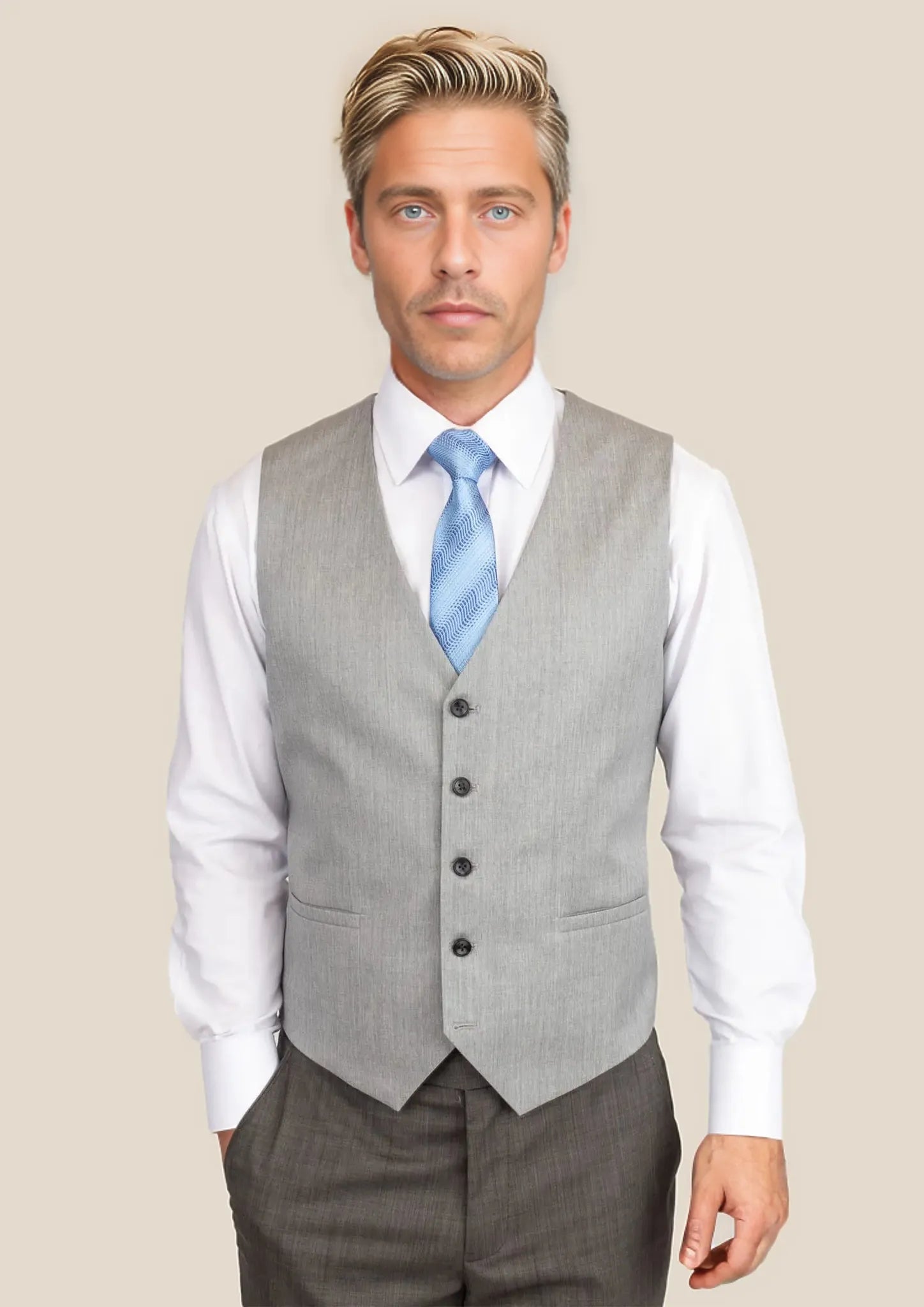 Glacier Grey Twill Vest