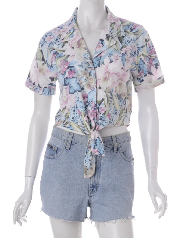 Label Peggy S/S Print tie Blouse