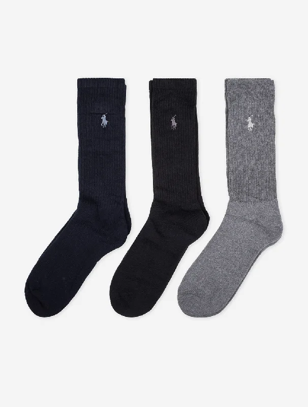 3er-Pack Crew-Socken, mehrfarbig