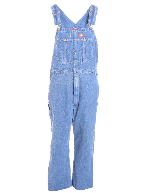 Label Pinafore Cropped Dungarees