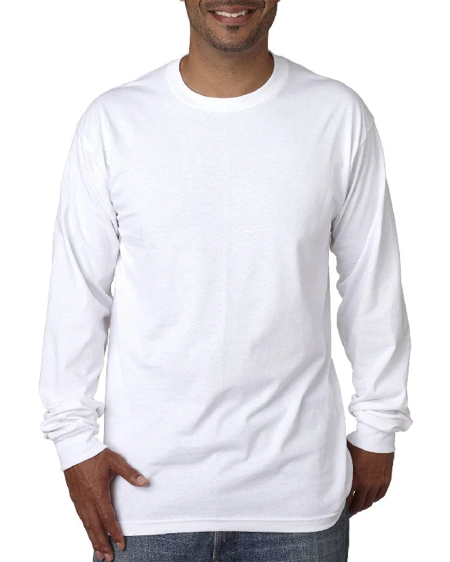 Bayside USA Made Long Sleeve T-Shirt | White