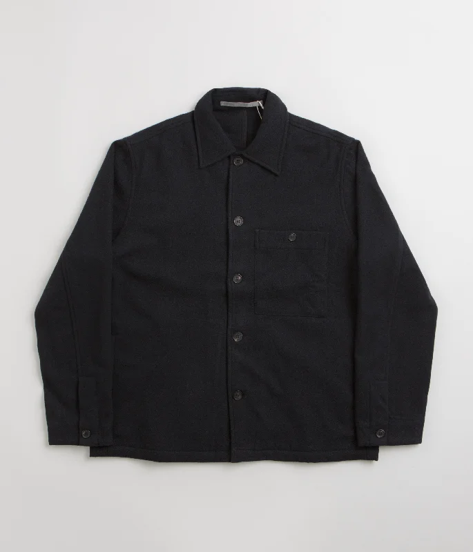 Norse Projects Folke Wool Overshirt - Dark Navy