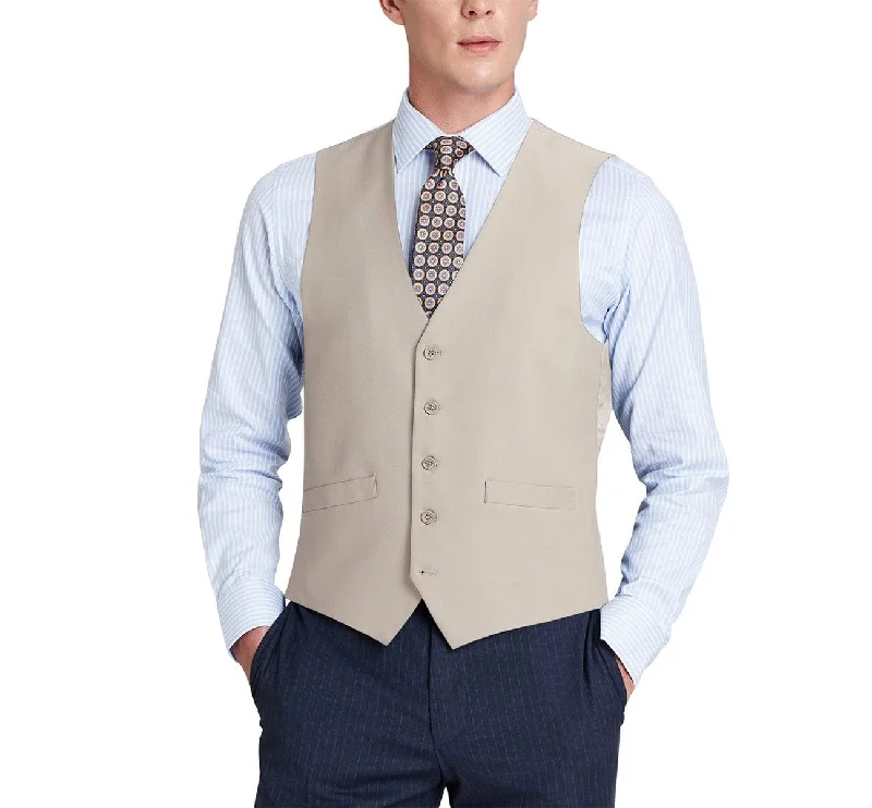 Alessandro Vitello by Renoir Beige Business Suit Vest Regular Fit Dress Suit Waistcoat 201-3