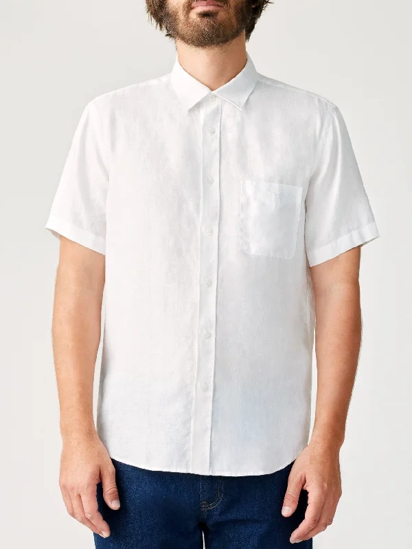 RM Williams S25 Regular Linen Shirt SS - White