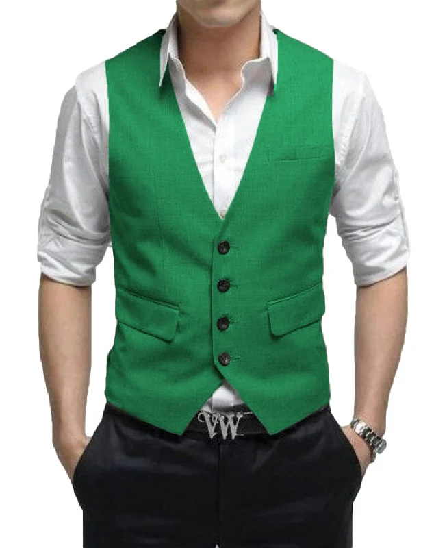 Men's Vest Single Breasted V Neck Waistcoat