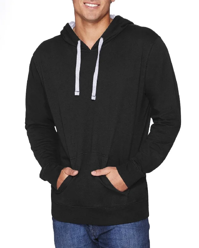 Next Level Unisex French Terry Pullover Hoodie | Black/ Hthr Grey