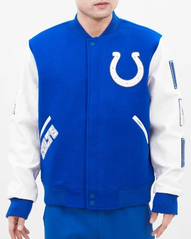 NFL INDIANAPOLIS COLTS CLASSIC WOOL MEN'S VARSITY JACKET (ROYAL/WHITE)