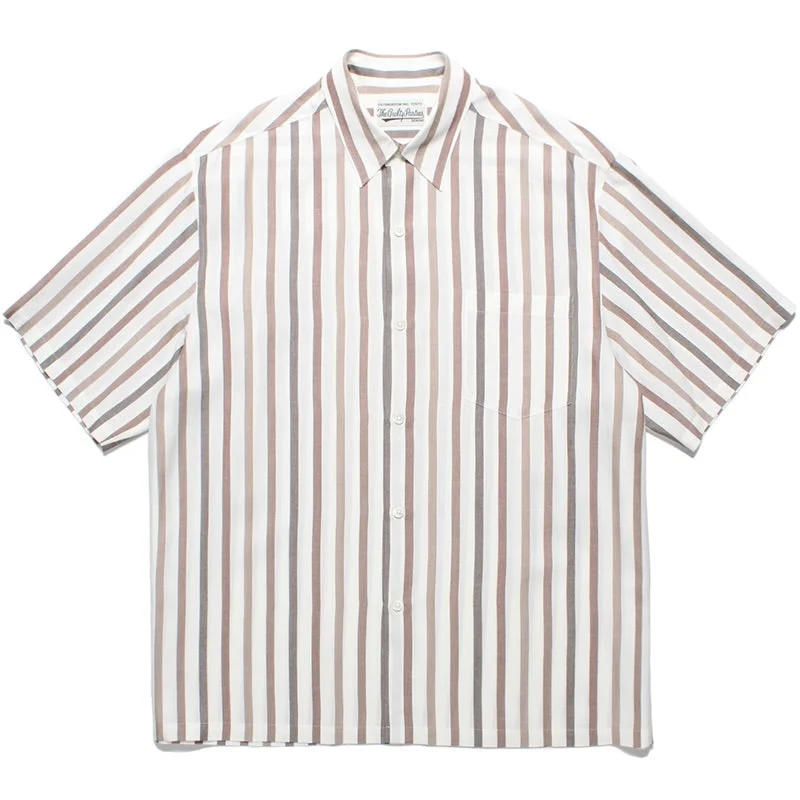 STRIPED REGULAR COLLAR SHIRT S/S