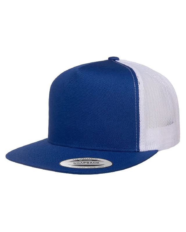 Yupoong Adult 5-Panel Classic Trucker Cap | Royal/ White