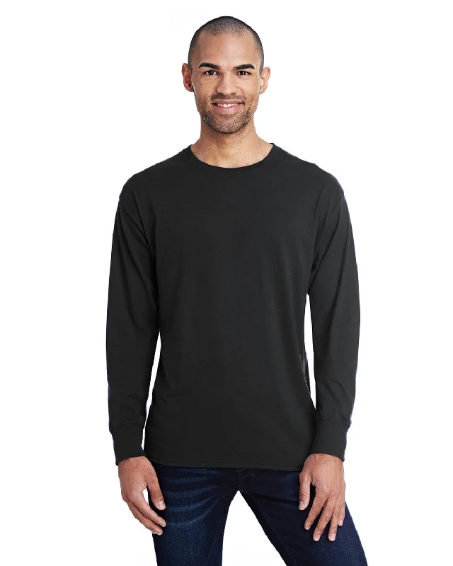 Hanes Mens X-Temp Long Sleeve T-Shirt | Black