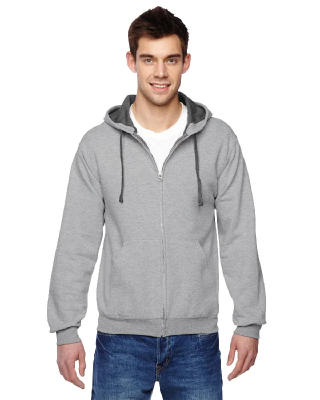 Fruit of the Loom Sofspun Full-Zip Hooded Sweatshirt | Athletic Heather