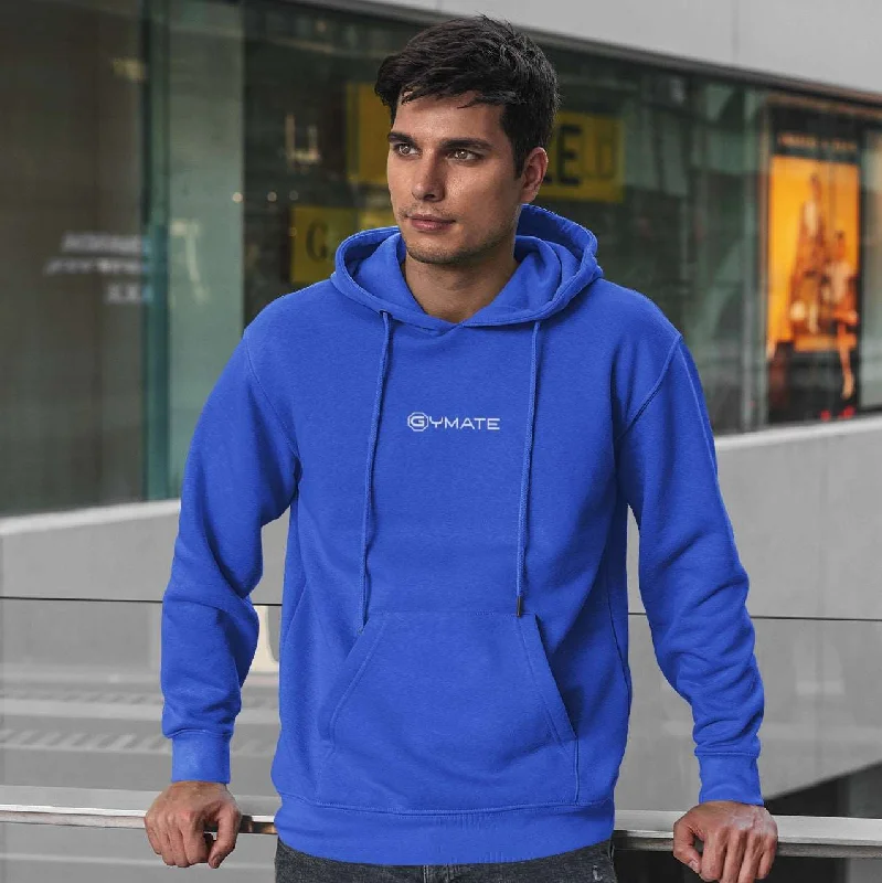 Mens Blue Hoodies Designer Gymate small logo [ctr]