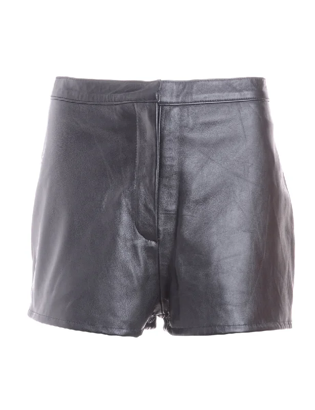 Label Shortened Leather Hotpant