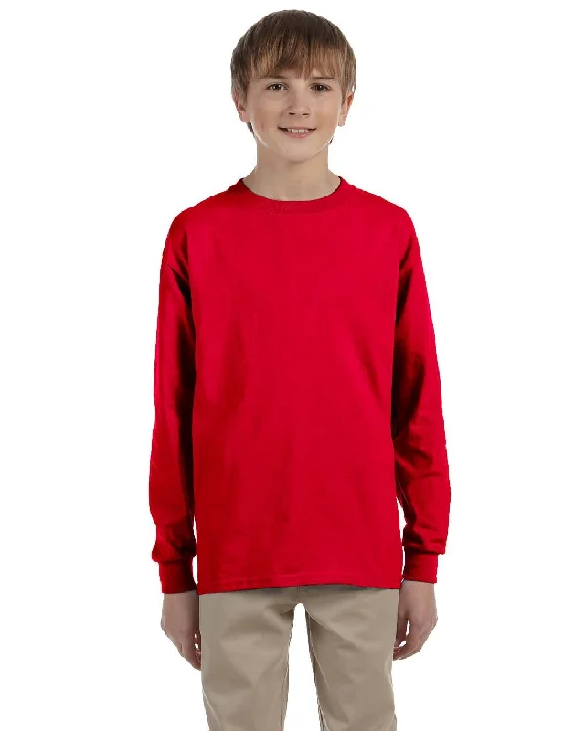 Gildan Youth Ultra Cotton Long Sleeve T-Shirt | Red