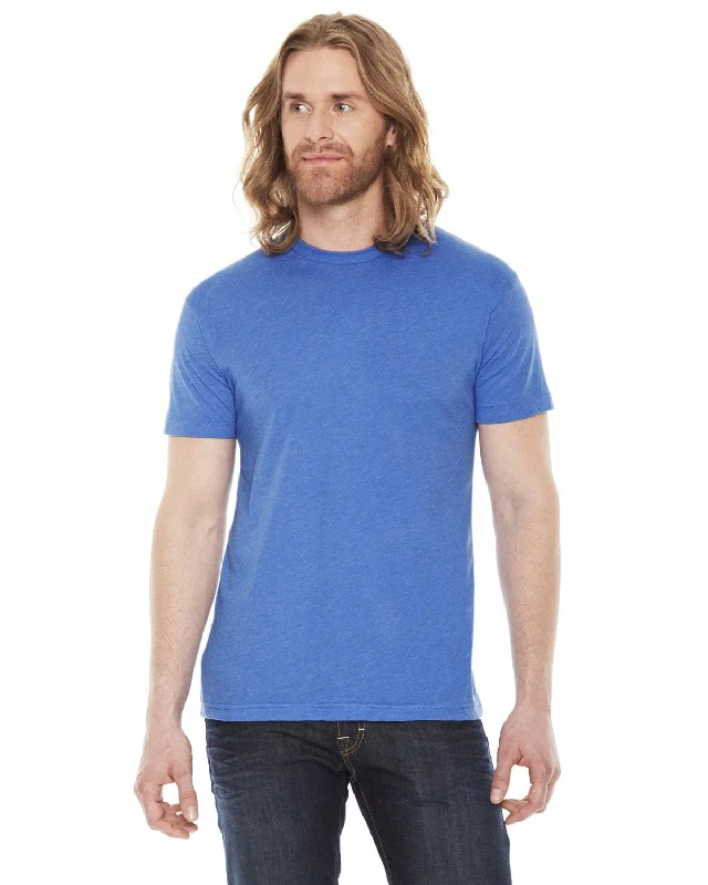 American Apparel Unisex Poly-Cotton Short Sleeve Crewneck | Hthr Lake Blue