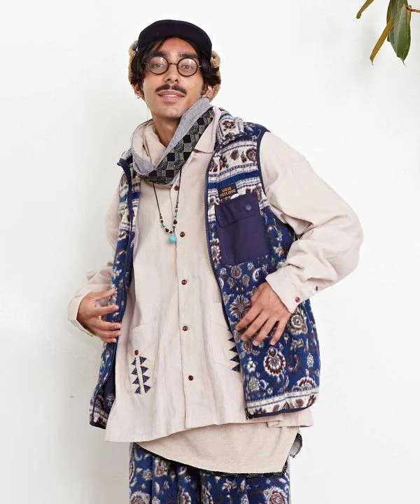 Amina x grn Kilim Pattern Fleece Vest