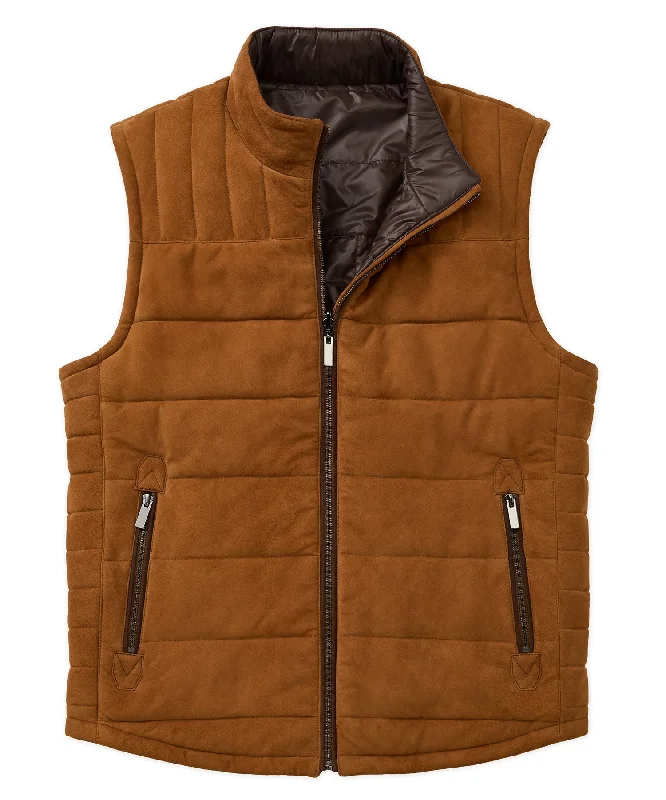 Goat Suede Channel-Quilted Vest