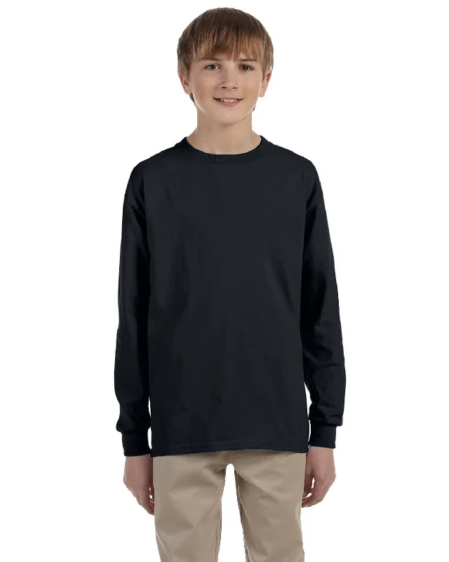 Gildan Youth Ultra Cotton Long Sleeve T-Shirt | Black