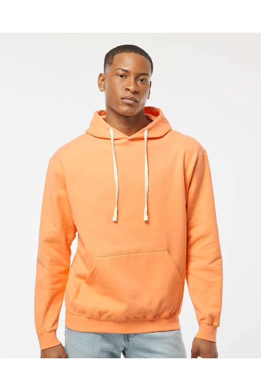 Tultex Mens Fleece Hooded Sweatshirt Hoodie w/ Pouch Pocket - Cantaloupe Orange