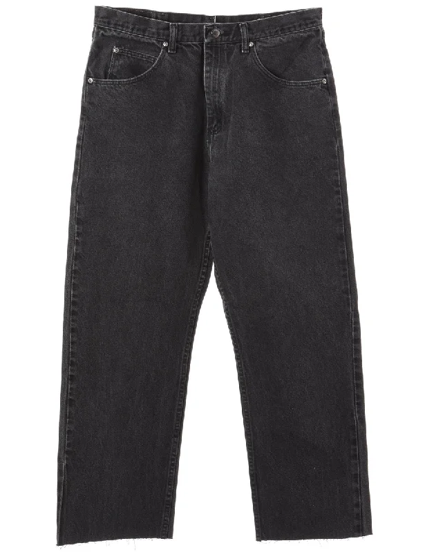 Label Tapered Cropped Jeans