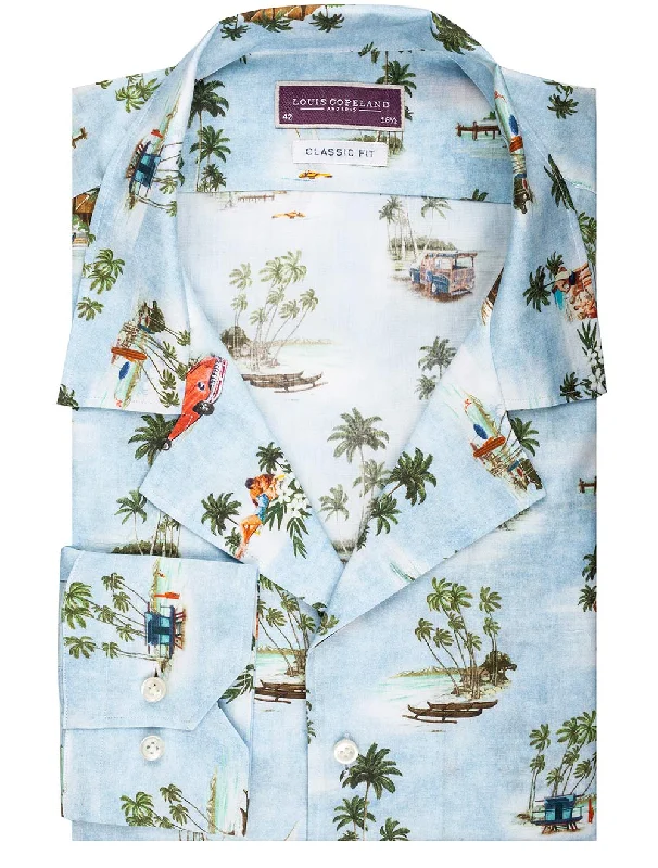 Blue Havana Print Shirt Blue/tailo