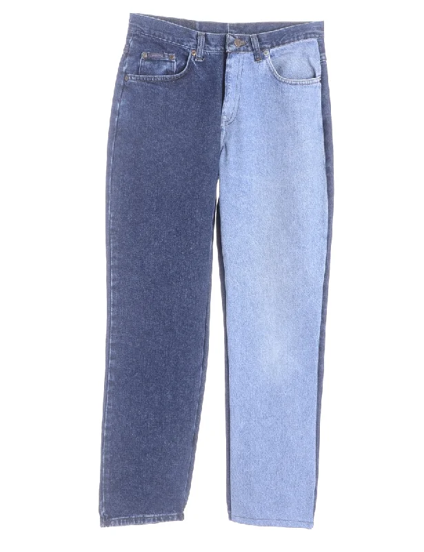 Label Tapered Colour Block Jeans