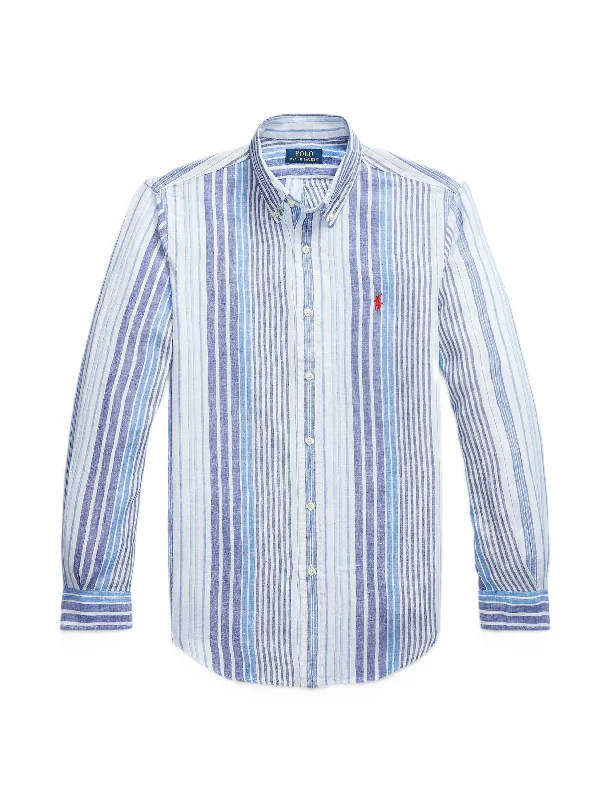 Polo Ralph Lauren C/F Strp Linen Shirt Blue Multi