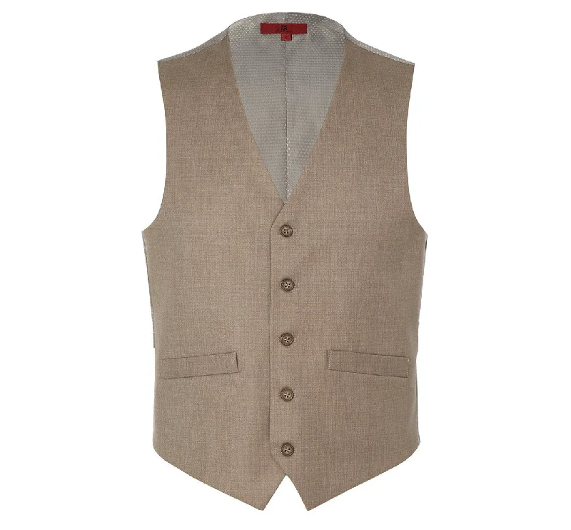 Alessandro Vitello by Renoir Taupe Button Formal Suit Vest Regular Fit Suit Waistcoat 202-3