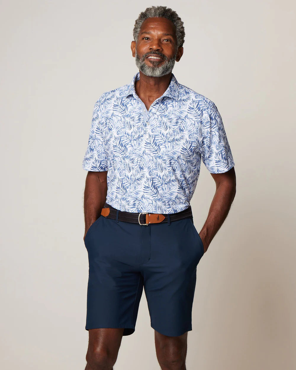 Johnnie-O Aiken Printed Mesh Performance Polo