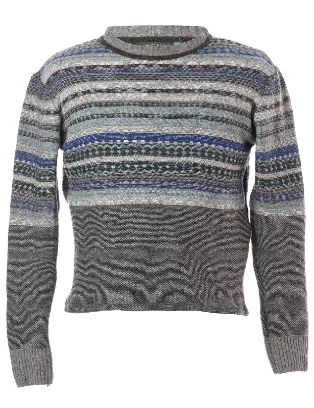 Label Straight Hem Chunky Knit Jumper