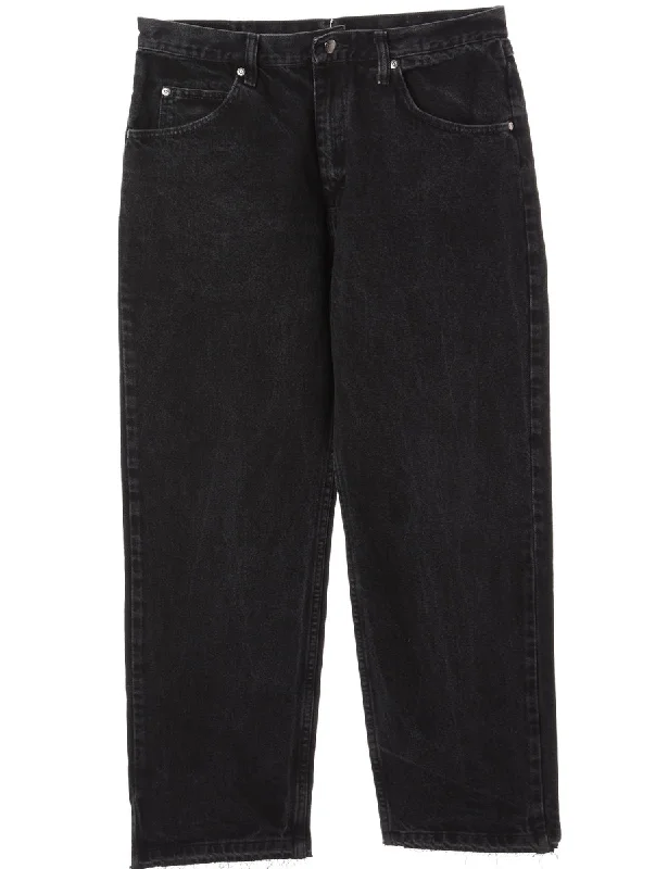 Label Tapered Cropped Jeans