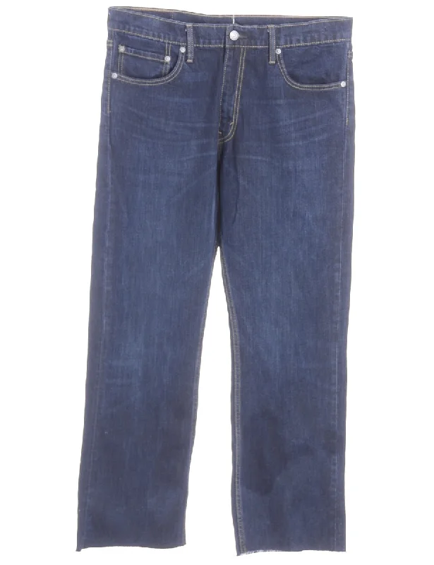 Label Straight Leg Cropped Jeans