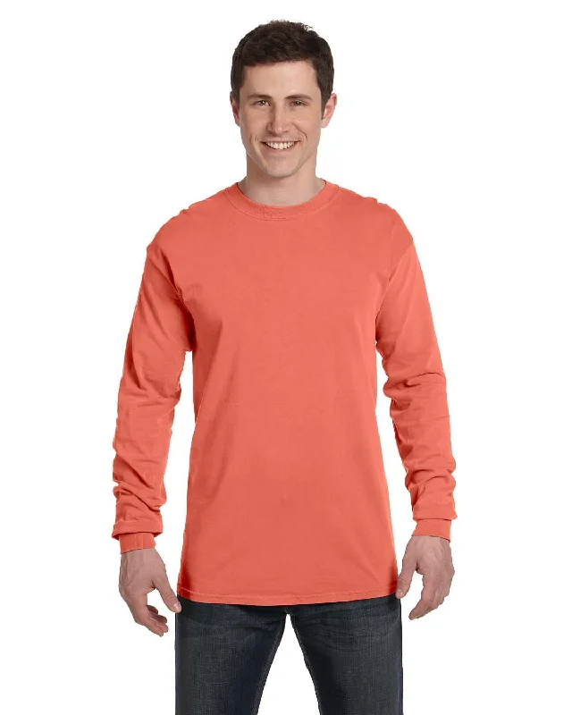 Comfort Colors Garment-Dyed Long Sleeve T-Shirt | Bright Salmon