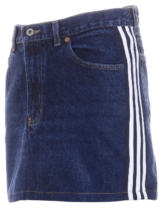 Label Steph Branded Stripe Denim Skirt