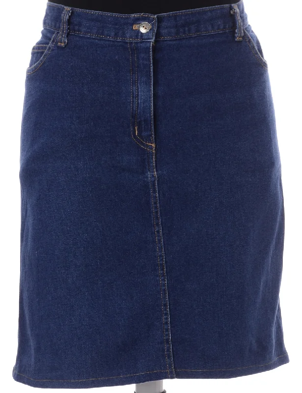 Label Short Denim Skirt