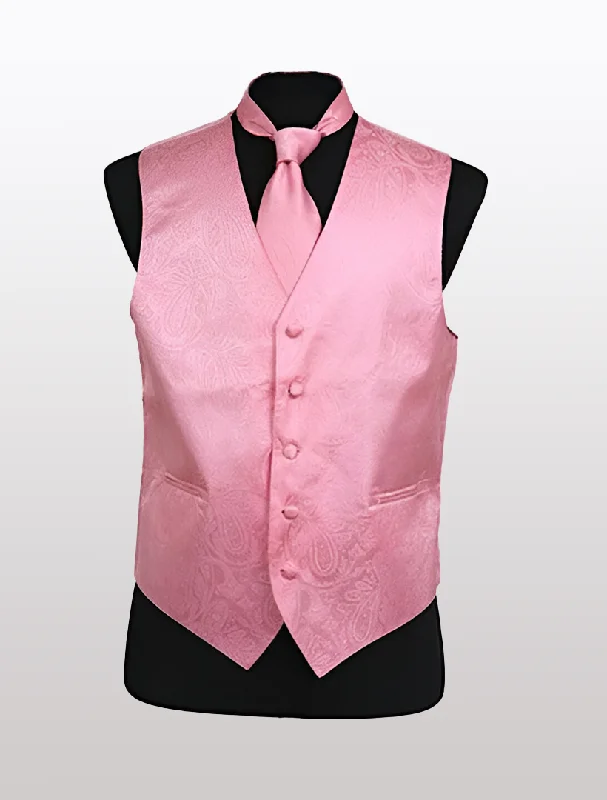 Men's Paisley Pink Tuxedo Vest