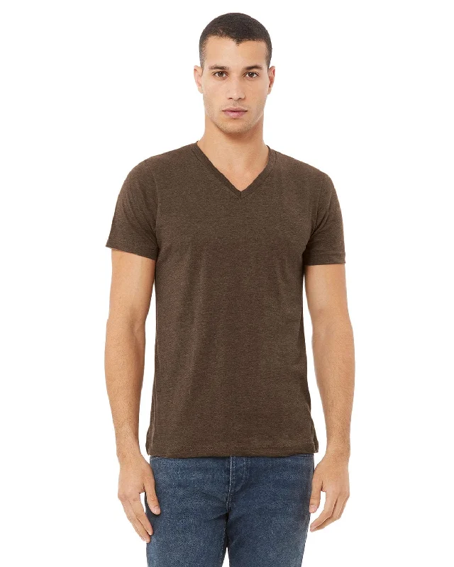 Bella+Canvas Unisex V-Neck T-Shirt | Heather Brown