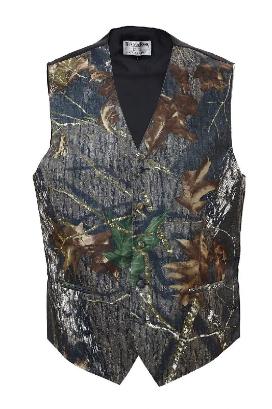 Camo Satin Tuxedo Vest